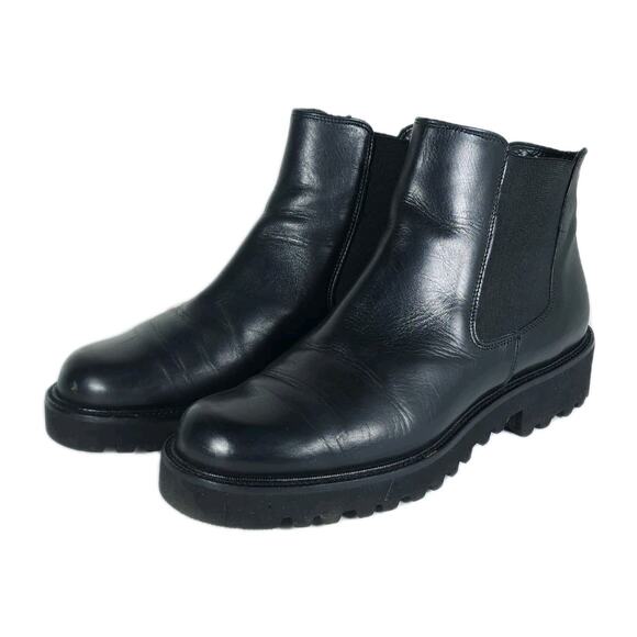 Too Joan David Women's EU38 US7-7,5 Black Leather Vibram Soles Chelsea Boots - Picture 1 of 16